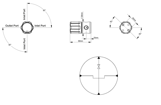 Запорный клапан Gas Arc, VAA36 никелированная латунь, вход и выход NPT 1/4, уплотнение EPDM